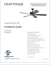 Craftmade Supreme Air SUA56 Guide D'installation