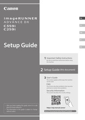 Canon imageRUNNER ADVANCE DX C359i Guide De Configuration
