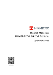 Hikmicro LYNX Pro Série Guide Demarrage Rapide