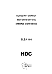 HDC ELSA 401 Notice D'utilisation