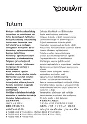 DURAVIT Tulum TU1011 0020 Notice De Montage Et D'utilisation