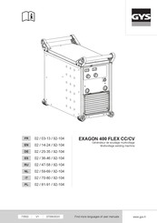 GYS EXAGON 400 FLEX CC/CV Manuel D'instructions