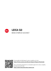 Leica Q3 Mode D'emploi Succinct