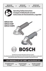 Bosch GWS10-450P Consignes D'utilisation/De Sécurité
