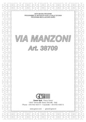 Gessi VIA MANZONI 38709 Instructions D'installation