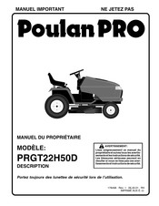 Poulan Pro PRGT22H50D Manuel Du Propriétaire