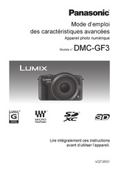 Panasonic Lumix DMC-GF3 Mode D'emploi