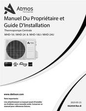 Dettson Atmos MHD-24U Manuel Du Propriétaire Et Guide D'installation