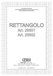 Gessi RETTANGOLO 26652 Instructions D'installation