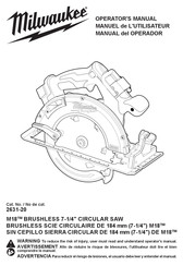 Milwaukee M18 FUEL 2631-20 Manuel De L'utilisateur