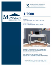 Monarch Specialties I 7500 Instructions D'assemblage