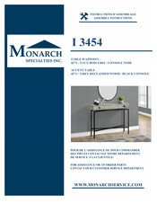 Monarch Specialties I 3454 Instructions D'assemblage