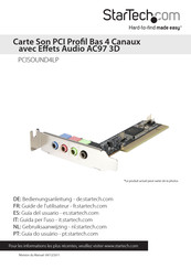 StarTech.com PCISOUND4LP Guide De L'utilisateur