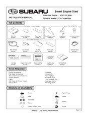 Subaru H001SSG820 Manuel D'installation