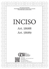 Gessi INCISO 58089 Mode D'emploi