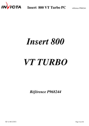 Invicta Insert 800 VT Turbo PC Notice D'utilisation Et D'installation