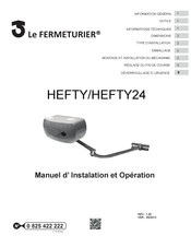 Le FERMETURIER HEFTY24 Manuel D'installation Et D'opération