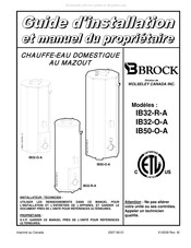 Brock IB32-R-A Guide D'installation Et Manuel Du Propriétaire