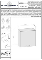 WASHTOWER WSHS60-61-S Instructions De Montage