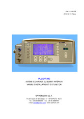 OPTIKON 2000 PULSAR MS Manuel D'installation Et D'utilisation