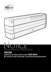 PBTUB REGR8 Notice D'utilisation Et D'installation