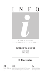 Electrolux SWISSLINE WA SL5M 102 Mode D'emploi