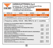 Cardin RADIOSHIELD CDR8 Mise En Service Et Utilisation