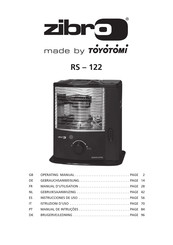 Toyotomi Zibro RS-122 Manuel D'utilisation