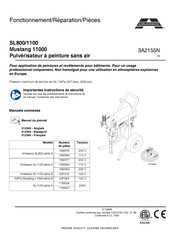 AIRLESSCO SL1100 Fonctionnement, Réparation, Pièces