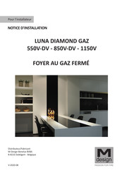 M Design LUNA DIAMOND GAZ 54.9510 Notice D'installation