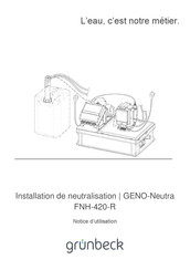 Grunbeck GENO-Neutra FNH-420-R Notice D'utilisation