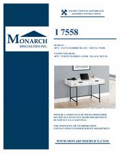 Monarch Specialties I 7558 Instructions D'assemblage