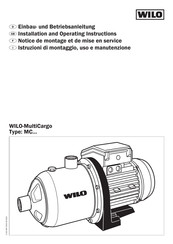 Wilo MultiCargo MC Série Notice De Montage Et De Mise En Service