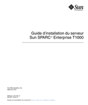 Sun SPARC Enterprise T1000 Guide D'installation