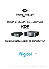 Kaysun KRE 1000 V Manuel D'installation Et D'utilisateur