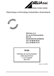 SELIAtec PI 04 Manuel D'utilisation