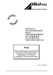 SELIAtec PI 02 Manuel D'utilisation