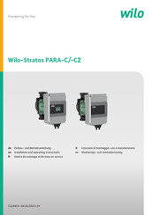 Wilo Stratos PARA-CZ Notice De Montage Et De Mise En Service