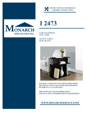 Monarch Specialties I 2473 Instructions D'assemblage