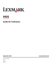 Lexmark X925 Guide De L'utilisateur