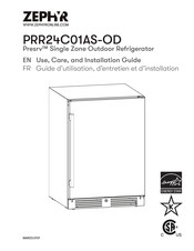 Zephyr Presrv PRR24C01AS-OD Guide D'utilisation, D'entretien Et D'installation