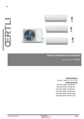 OERTLI OE'Clim Multisplit MUXN 40-2 Notice D'installation Et D'utilisation