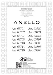 Gessi Anello 63713 Mode D'emploi