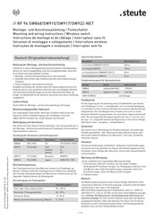 steute RF 96 SW922-NET Instructions De Montage Et De Câblage