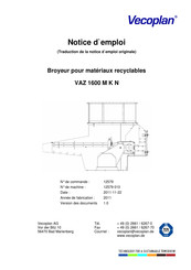 VECOPLAN VAZ 1600 M K N Notice D'emploi