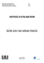 SLAT SON 24V 6A MS40 RACK Notice D'utilisation