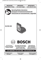 Bosch GLI18V-420B Consignes De Fonctionnement/Sécurité