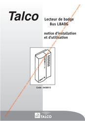 TALCO 6430013 Notice D'installation Et D'utilisation