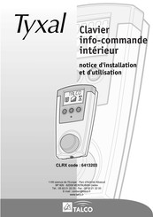 TALCO Tyxal CLRX Manuel D'utilisation Et Notice D'installation