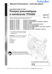 Techni-flow TFG400 Manuel D'instructions/Liste De Pièces De Rechange